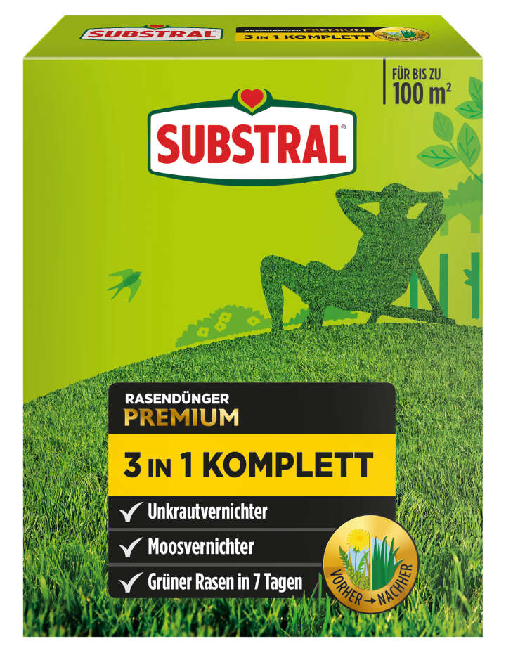SUBSTRAL Rasendünger Premium 3 in 1 Komplett